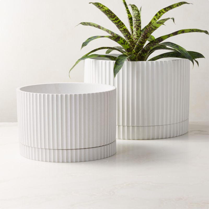 Fold White Cement Planters | CB2 | CB2