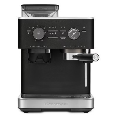 KitchenAid Semi Automatic Espresso Machine with Burr Grinder Cast Iron Black | Target