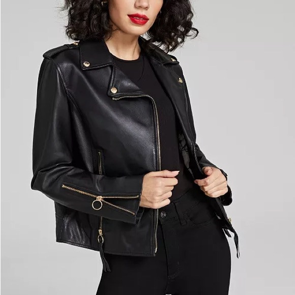 Leather Zipper Moto Jacket | Poshmark