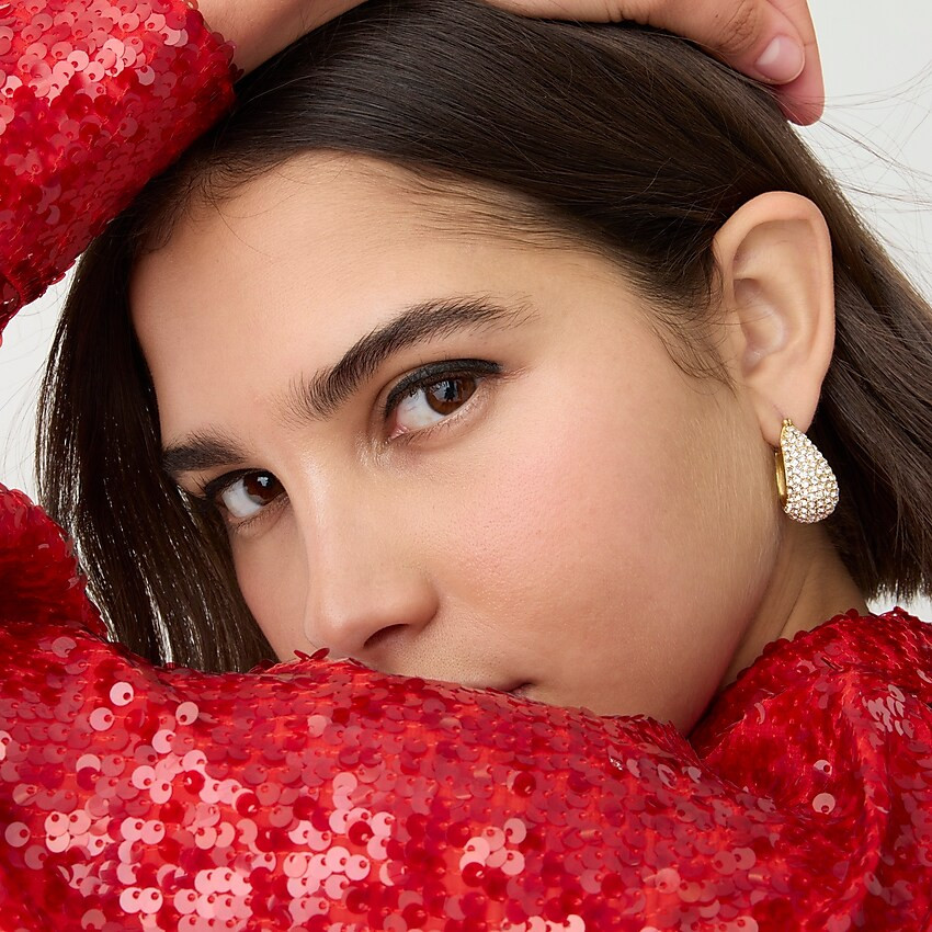 Pavé crystal hoop earrings | J. Crew US