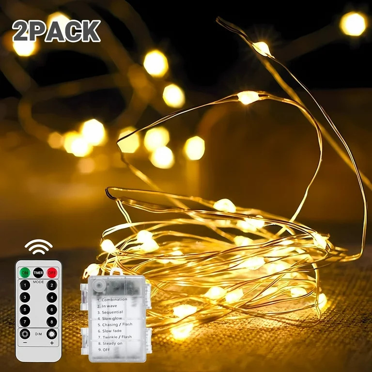 GUPUP 33FT Fairy Lights,Battery Powered Lights for Christmas,Waterproof Brightness Copper Wire Li... | Walmart (US)
