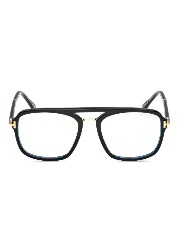 hinge-detail double-bridge glasses | Farfetch Global