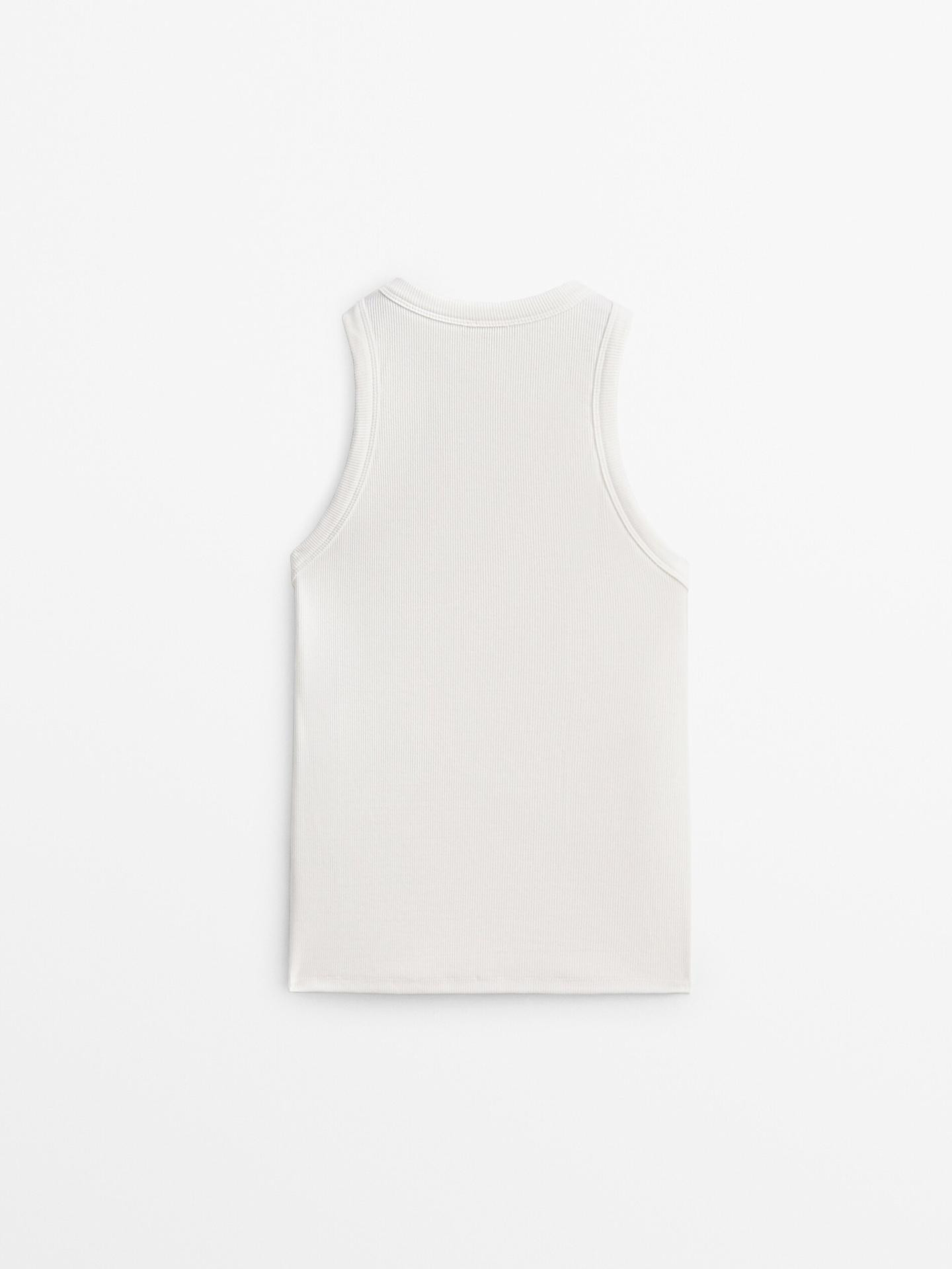 Geripptes Neckholder-Top | Massimo Dutti DE