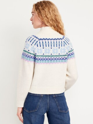 Holiday Print Mock-Neck Sweater | Old Navy (US)