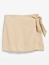 High-Waisted Side-Tie Linen-Blend Skort | Old Navy (US)