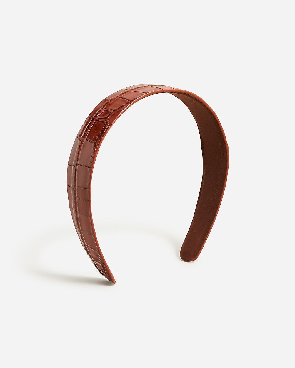 Croc-embossed leather headband | J.Crew US