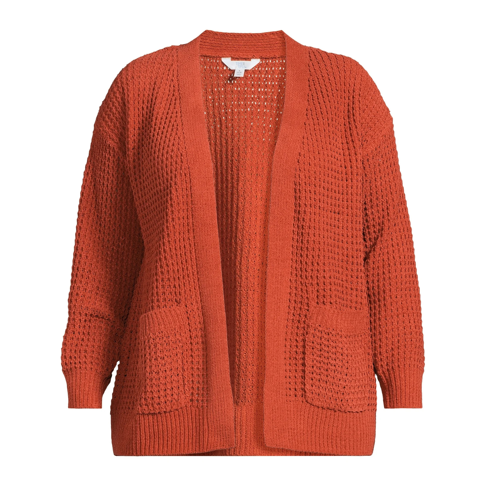 Time and Tru Women's Chenille Cardigan Sweater, Midweight, Sizes XS-XXXL - Walmart.com | Walmart (US)
