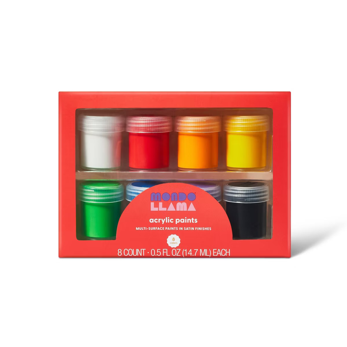 8ct Satin Acrylic Paints - Mondo Llama™: Non-Toxic Craft Paint Set for Kids, Water-Based, Multi... | Target