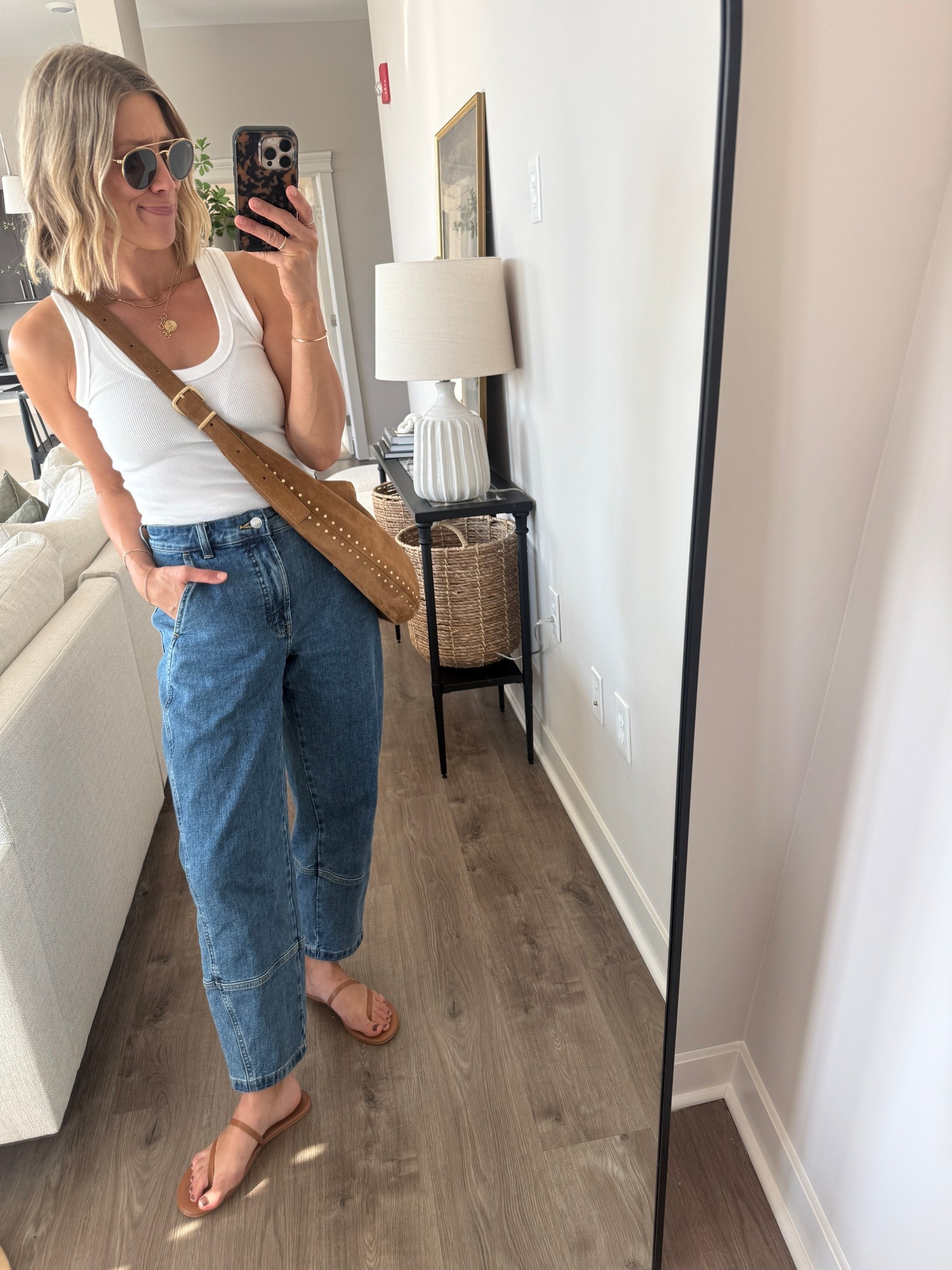 Wearing small tank, 2/regular jeans (color: new blue), sandals tts

#LTKFindsUnder100 #LTKFindsUnder50 #LTKOver40