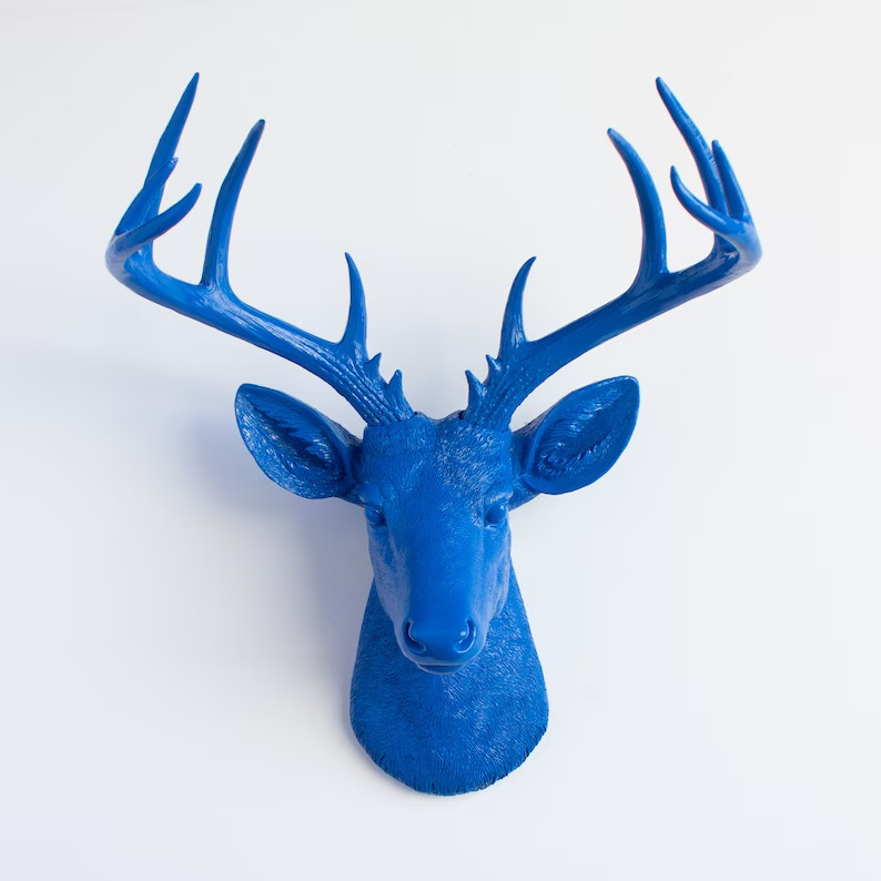 Faux Taxidermy Large Deer Head Wall Mount  Wall Decor  Blue - Etsy | Etsy (US)