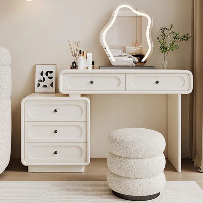 Makeup Vanity with Light mirror,5 drawers,1 chair | Wayfair North America