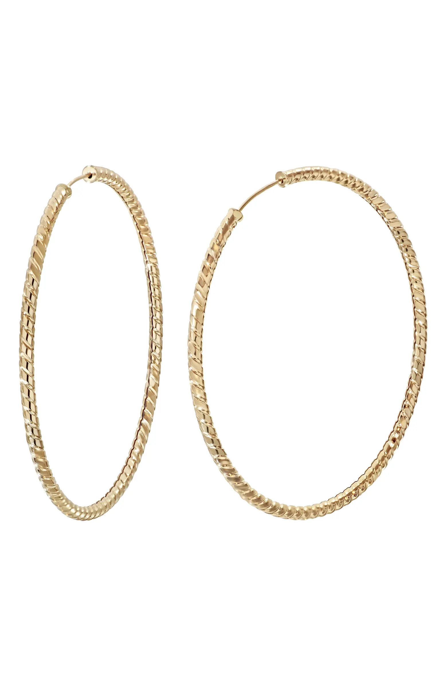 14K Gold Large Rope Hoop Earrings | Nordstrom