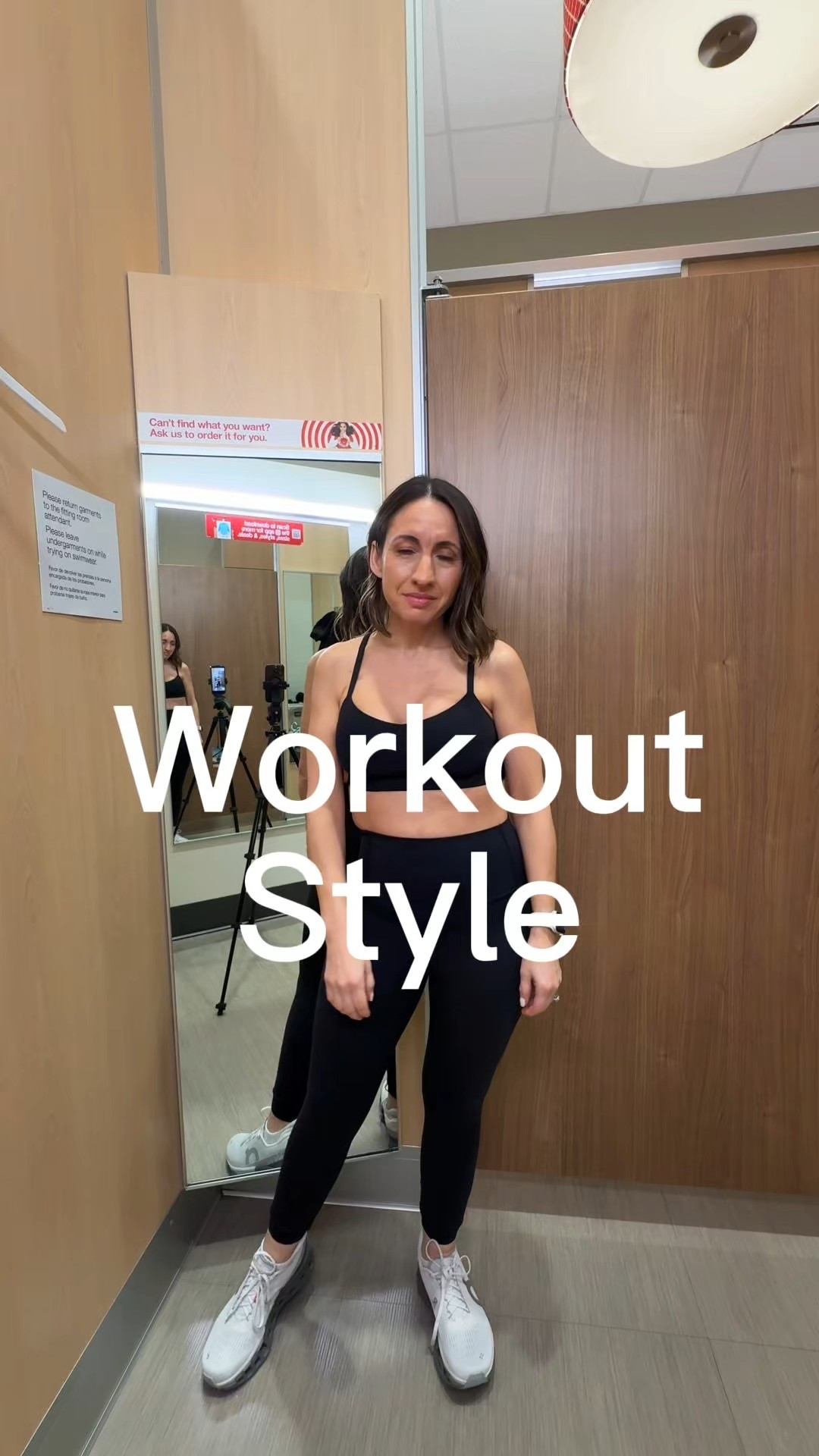 Workout style 
Black sports bra. Runs tts. Love the strap detail on the back of the sports bra. 
Black workout Leggings. They are really cute. They run tts. Not a lot of stomach control but I’ve linked a pair that has tummy control. 
Petite workout style 

#LTKOver40 #LTKPetite #LTKSeasonal