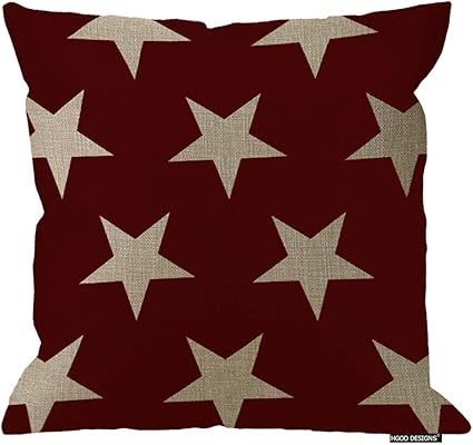 HGOD DESIGNS 18X18 Inch Cotton Linen Decorative Throw Pillow Cover Cushion Case, Flag Stars Galax... | Amazon (US)