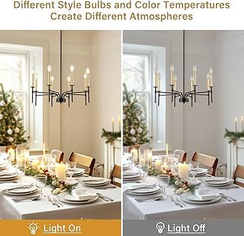 8 Light Modern Farmhouse Black and Gold Chandelier for Dining Room Over Table,Hanging Ceiling Can... | Amazon (US)