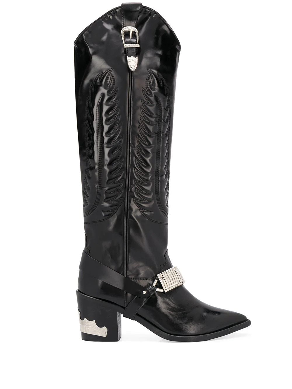 Toga Pulla knee length cowboy boots - Black | Farfetch Global