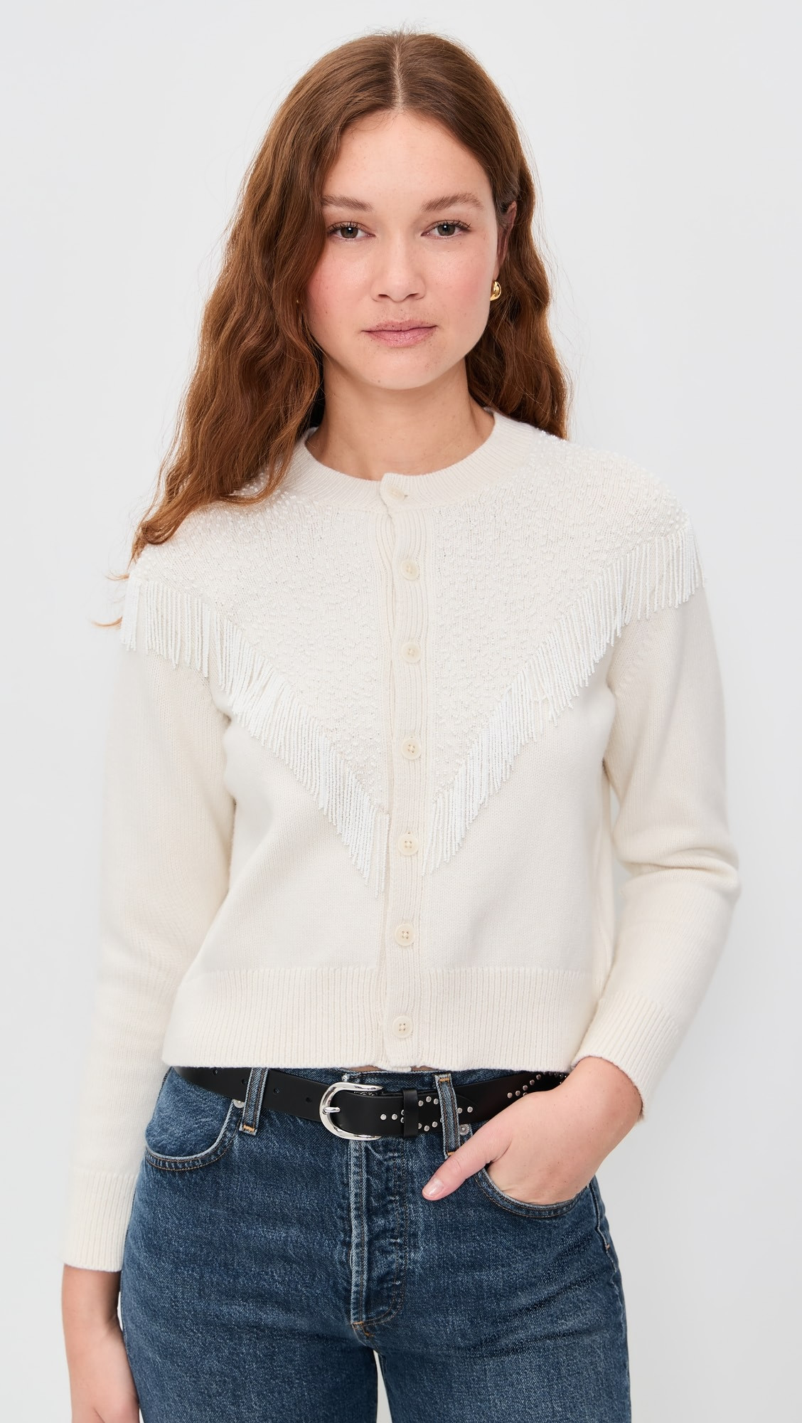 The Beaded Fringe Cardigan | Shopbop