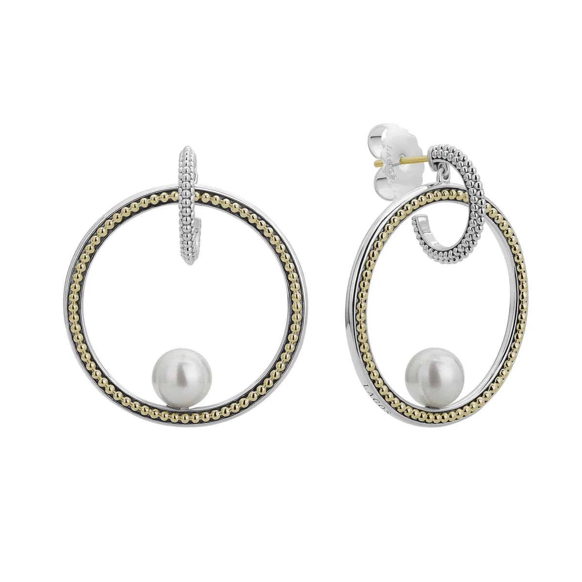 Luna Caviar Hoop Pearl Earrings | LAGOS