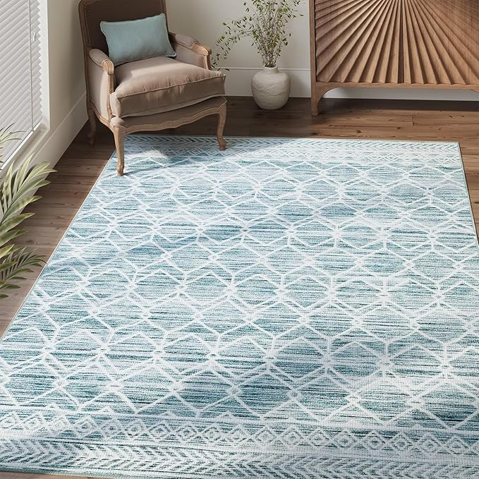 jinchan Washable Boho Area Rug 5x7 Moroccan Rug Geometric Rug Bedroom Rug Stain Resistant Non Sli... | Amazon (US)