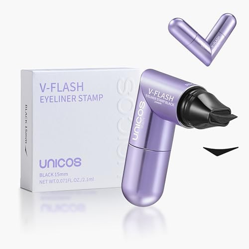 Unicos Winged Eyeliner Stamp - 90° Ergonomic Cat Eye Makeup Tool with Dual-Sided L/R Symmetry, Waterproof & Smudge-Proof Liquid Eye Liner Pen, 2.1ml High Capacity, Long Lasting Finish, 15mm | Amazon (US)