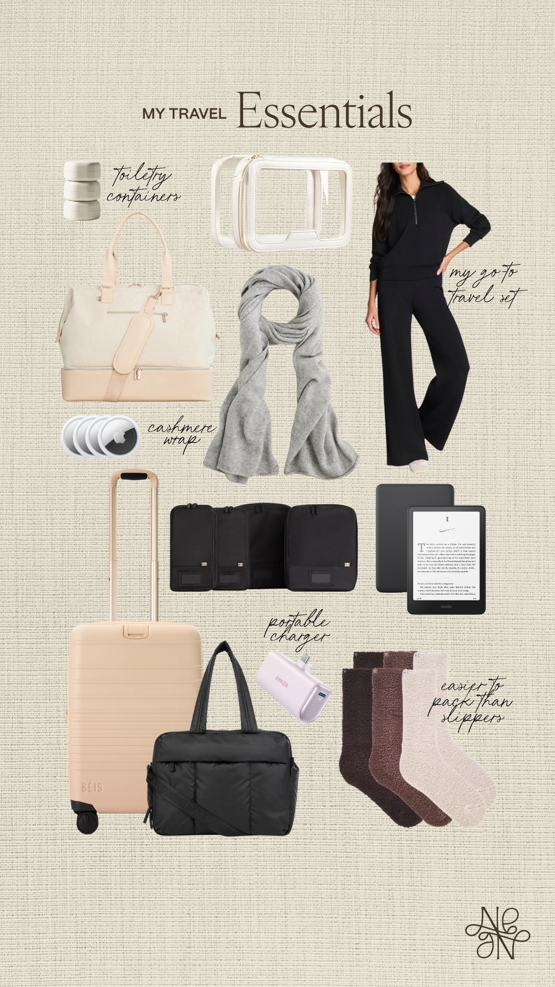 My travel essentials including my go-to travel duffel and carry on suitcase ✈️ This duffel holds so much, fits under the seat in front of you and counts as a personal item! Travel essentials Airport outfit Travel outfit Cashmere wrap Weekender bag

#LTKFindsUnder100 #LTKTravel