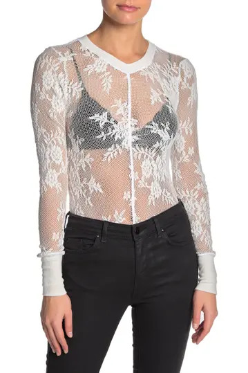 Lace Knit Long Sleeve Layering Top | Nordstrom Rack