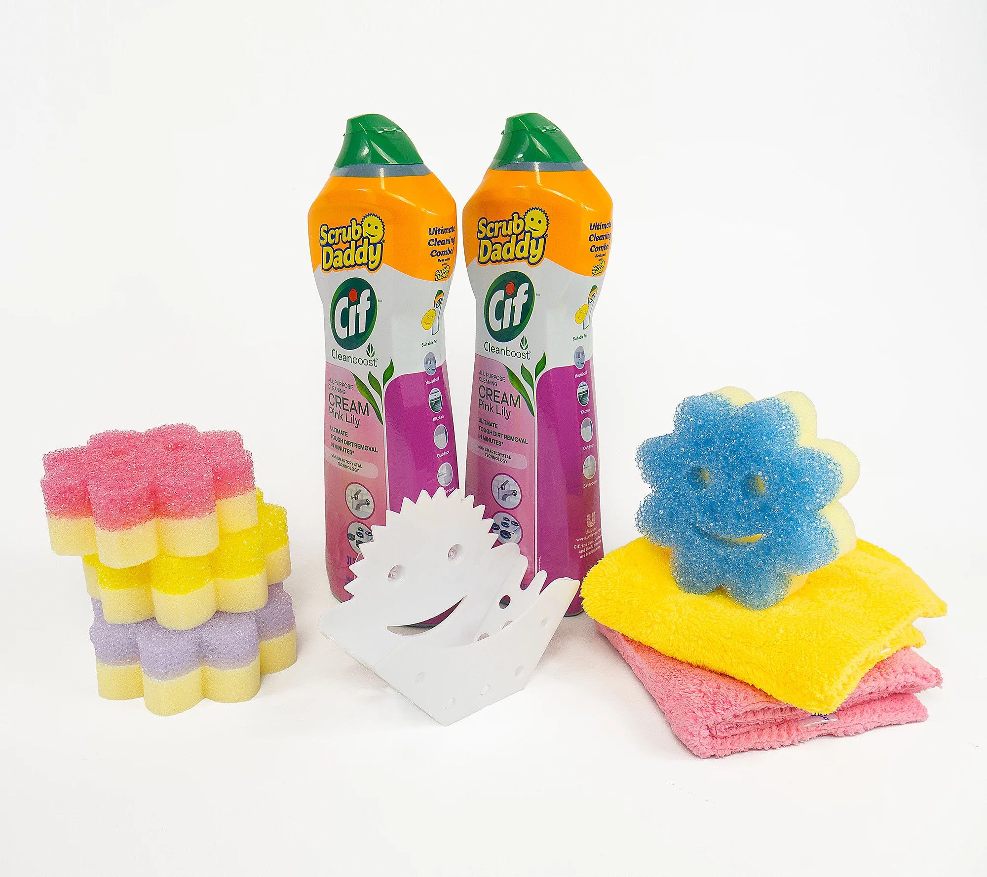 Scrub Daddy 9-pc Set w/ (2) 31.7oz CIF Cleanser& Accessories | QVC