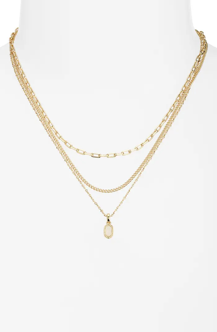 Kendra Scott Mini Elisa Gold Triple Strand Necklace | Nordstrom | Nordstrom