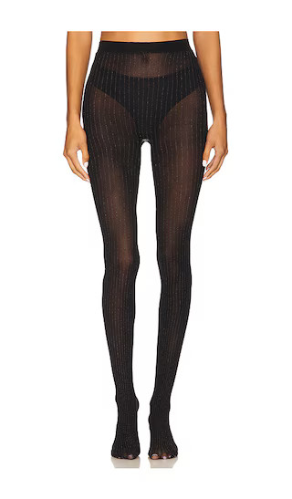 Metallic Striped Tights in Black | Revolve Clothing (Global)