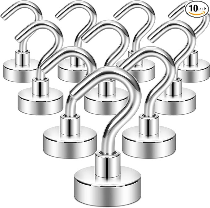 Neosmuk Magnetic Hooks, 27 lb+ Heavy Duty Earth Magnets with Hook for Refrigerator, Extra Strong ... | Amazon (US)