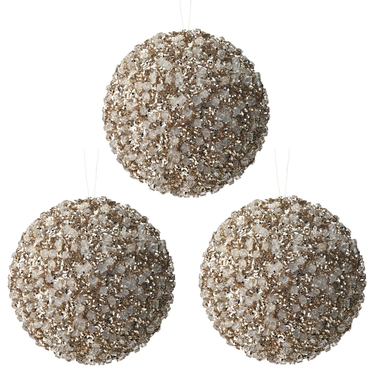 5.5" Diamond Ice Bead Ball Ornament (Set of 3) | Wayfair North America