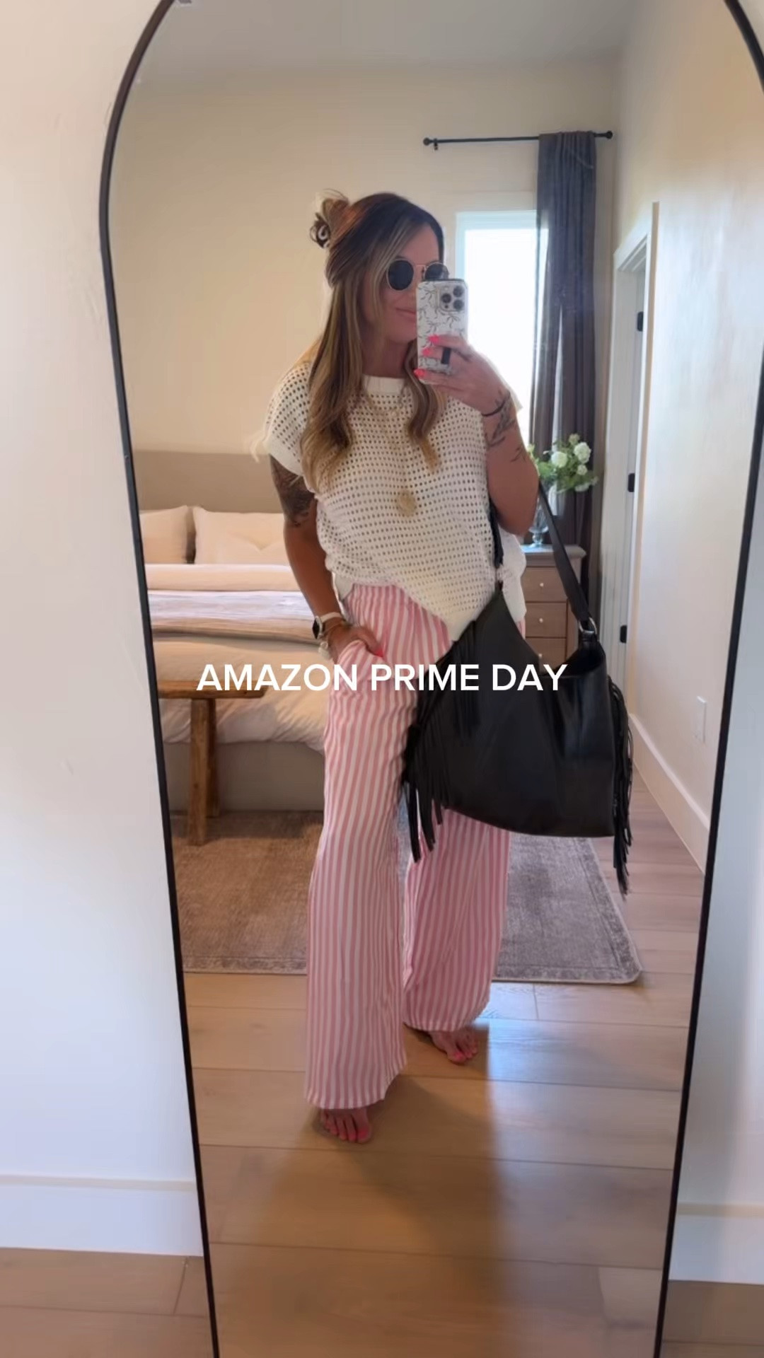Yall loved these pink striped pants and white knit top. SO comfy and both on sale for Amazon prime day! The brown set is Walmart but is $13 for the entire set. SO soft and SO comfy!!!

#LTKSaleAlert #LTKMidsize #LTKootd