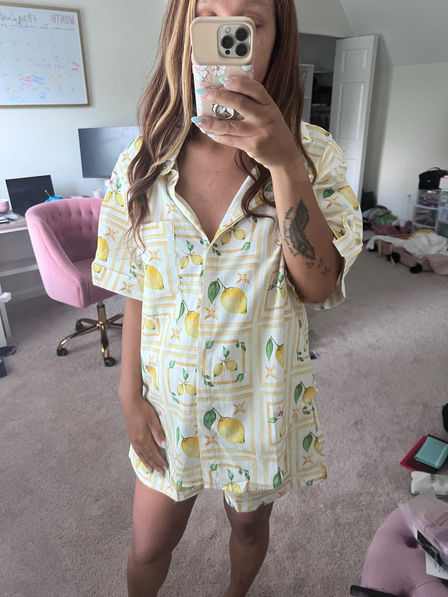 Maternity | Matching set | Vacation style | Cover up | Bump friendly | Resort wear | Bump outfit | Button down shirt | Lemons | Casual outfit

#LTKStyleTip #LTKFindsUnder100 #LTKBump