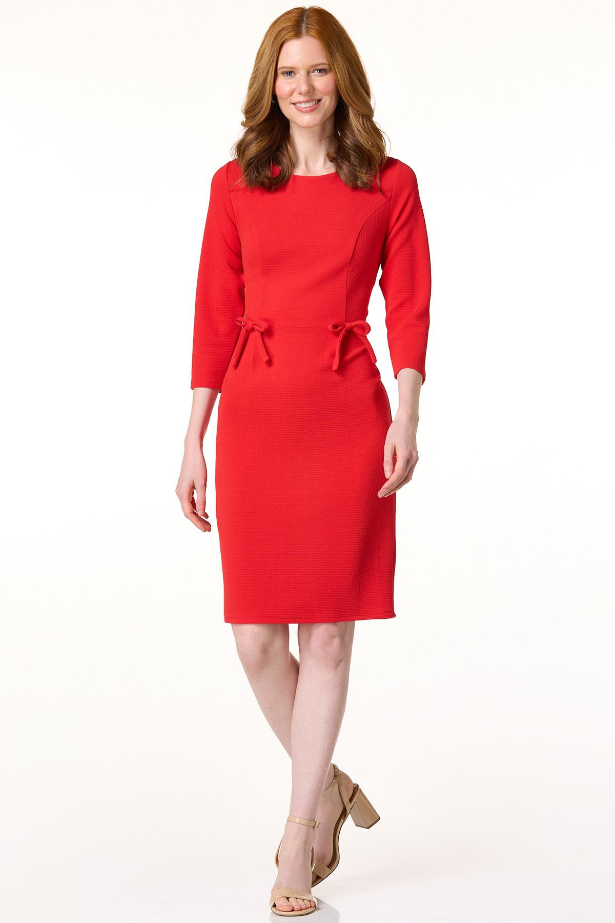 Textured Bow Front Dress | Cato Fashions