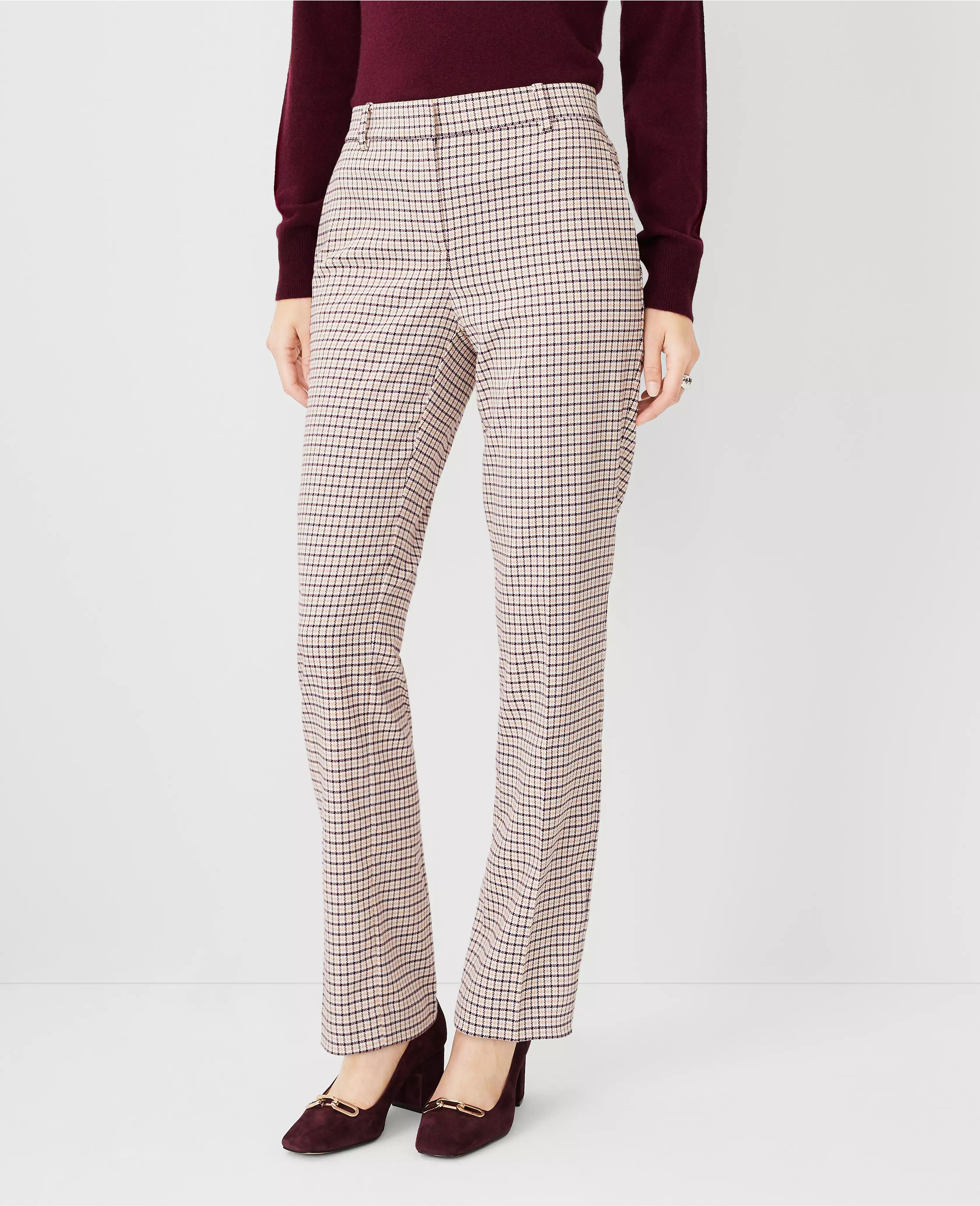 The Sophia Straight Pant in Houndstooth - Curvy Fit | Ann Taylor (US)