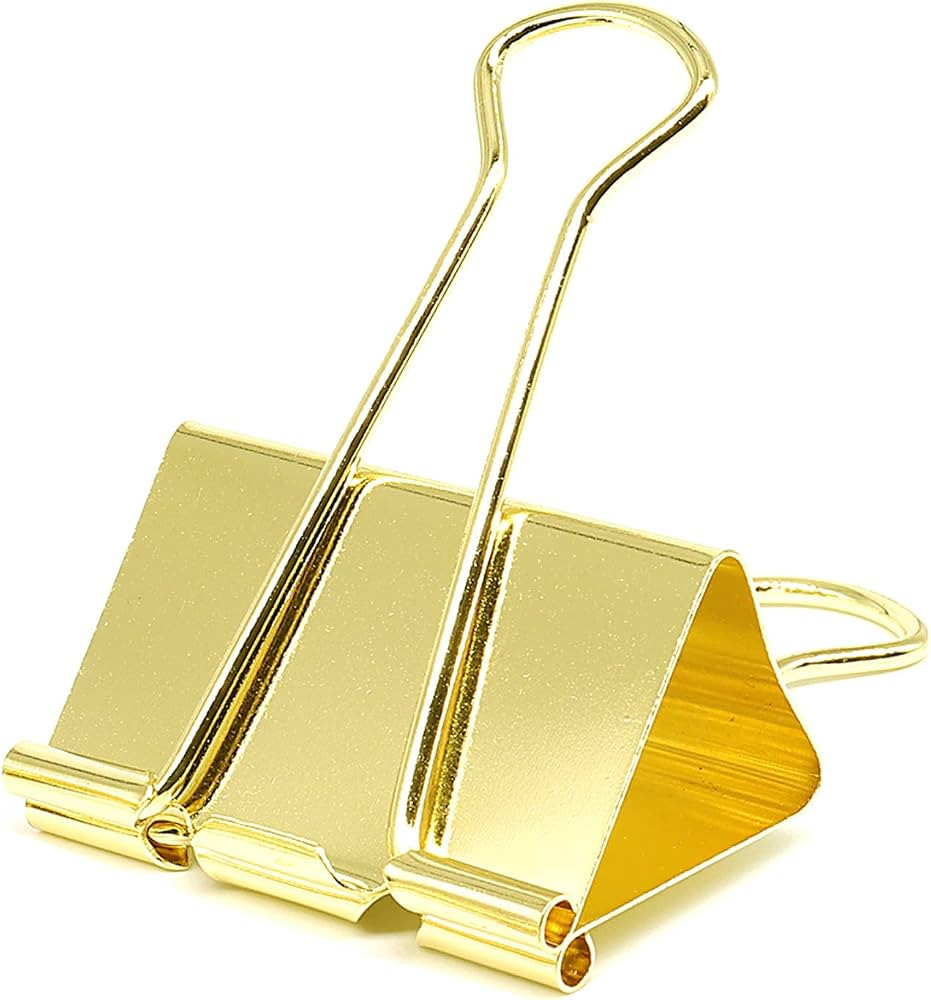 YCVIORING Extra Large Binder Clips 2 Inch (6 Pack), Big Paper Clamps for Office and School, Gold | Amazon (US)