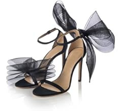 Vertundy Women's Stiletto High Heeled Sandals with Asymmetric Lace Mesh Bows Knot Decoration Open... | Amazon (US)
