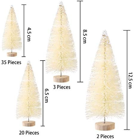 SATINIOR 60 Pieces Artificial Mini Christmas Tree Sisal Snow Trees Bottle Brush Christmas Trees P... | Amazon (US)