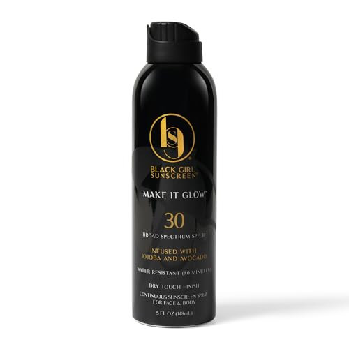 Black Girl Sunscreen - Make it Glow Face & Body Moisturizing Sunscreen Spray SPF 30, No White-Residue for Melanin Rich Skin (SPF-30-5oz-Spray) | Amazon (US)