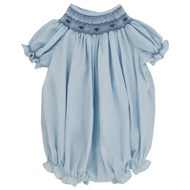 Blue with Blue Floral - Bishop Romper | The Bailey Boys, inc