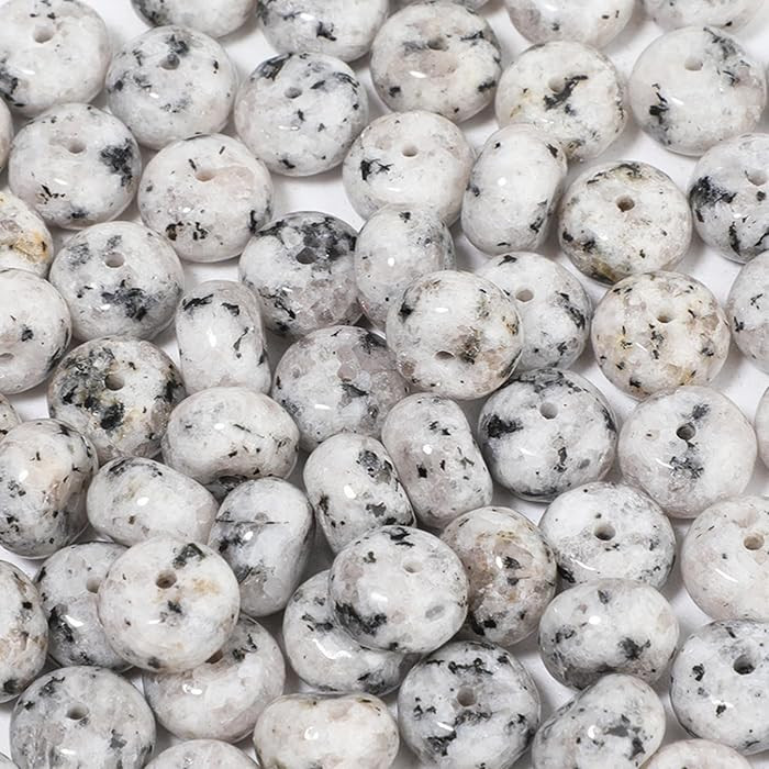 5x8mm 100Pcs Natural White Dalmatian Rondelle Beads for Jewelry Making Loose Spacer Abacus Disk B... | Amazon (US)