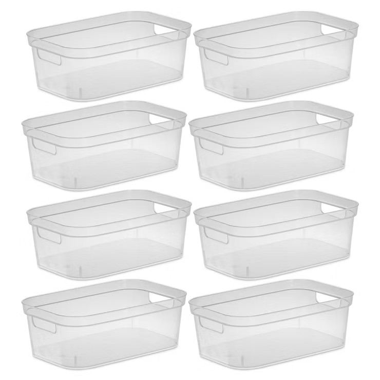 Sterilite 4.25 x 8 x 12.25 Inch Small Modern Storage Bin with Comfortable Carry Through Handles f... | Target