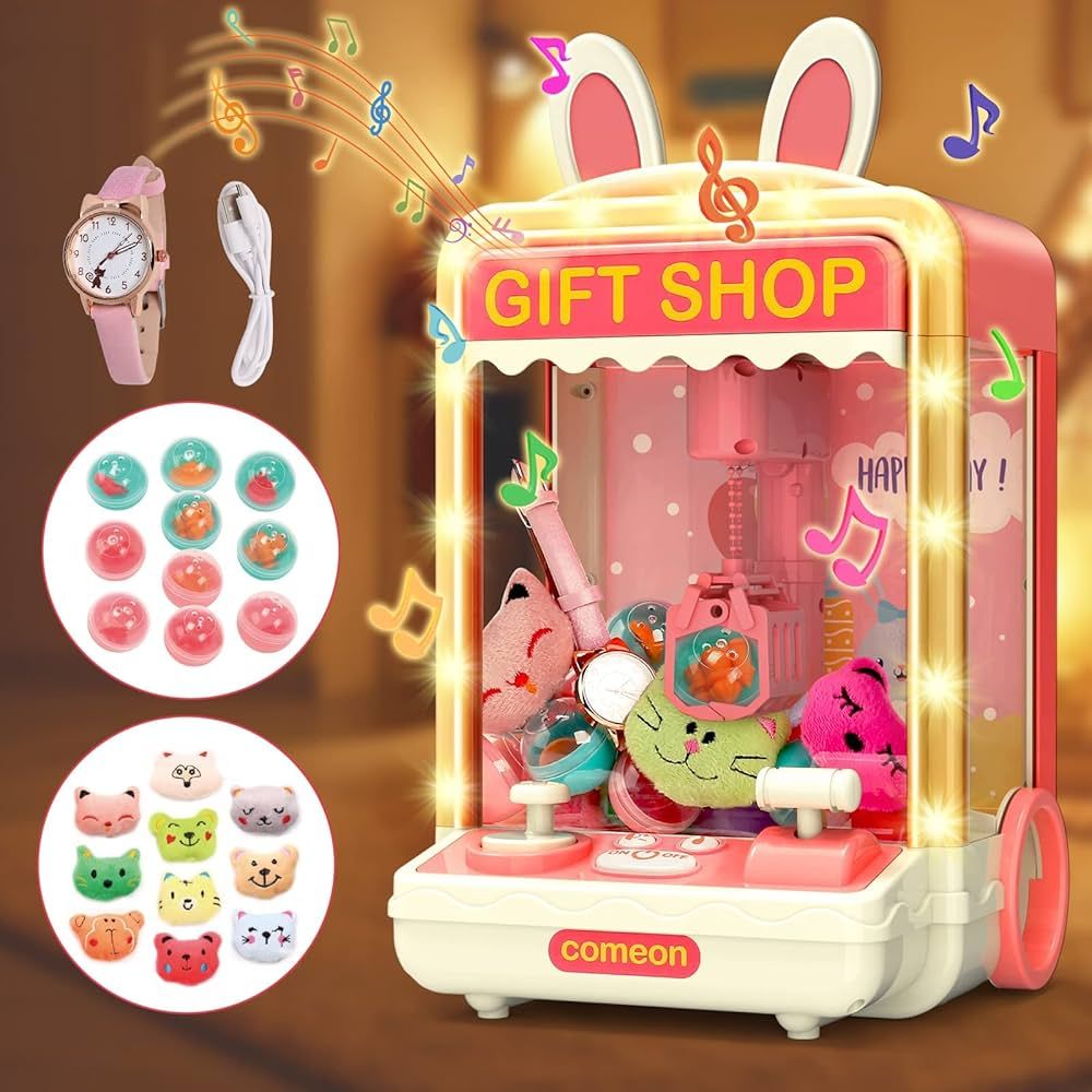 Skirfy Claw Machine for Kids with Lights,Mini Claw Machine Toys,Electric Candy Machine with Watch... | Amazon (US)