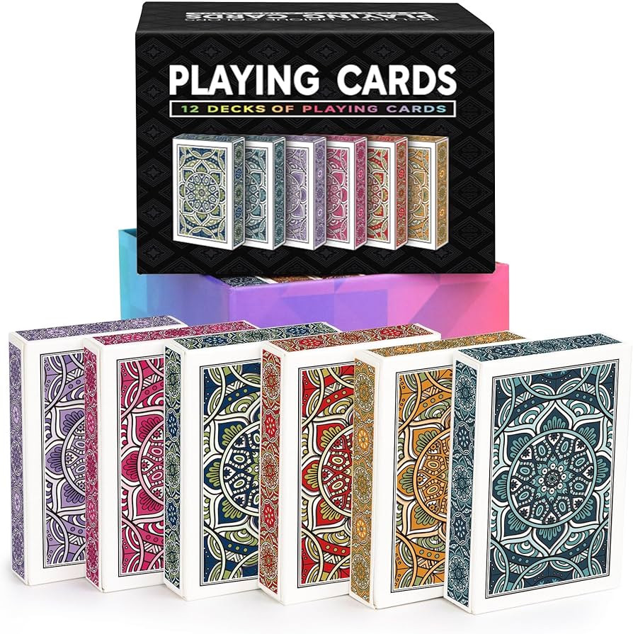 Playing Cards 12 Pack,Decks of Cards,Poker Cards Set Standard Playing Cards Bulk with 6 Bright Co... | Amazon (US)