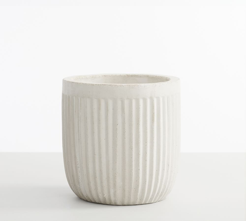 Concrete Fluted Planter - Chalk | Pottery Barn (US)