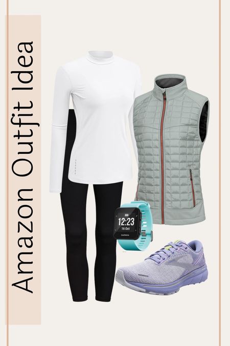 Winter running outfit idea! Casual workout outfit idea! Running shoes, workout watch, vest, leggings!! 

#LTKshoecrush #LTKfit #LTKunder100