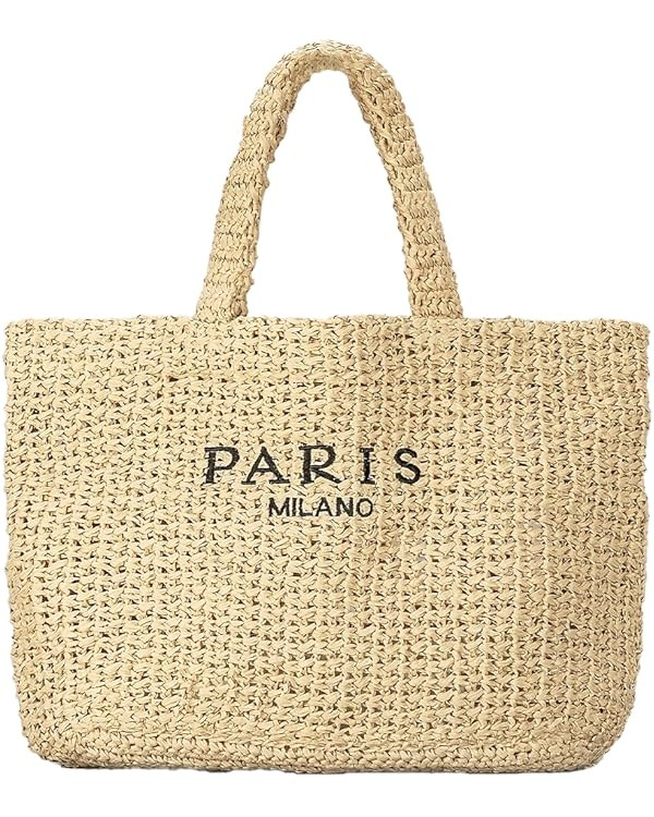 Large Straw Beach Bag for Women Summer Woven Shoulder Tote Bag Straw Purses and Handbags for Vaca... | Amazon (US)