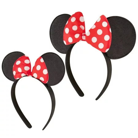 Disney Minnie Mouse Ears Set of 2 Headbands for Mommy and Me Matching for Adult and Little Girl Ages 2-7 | Walmart (US)