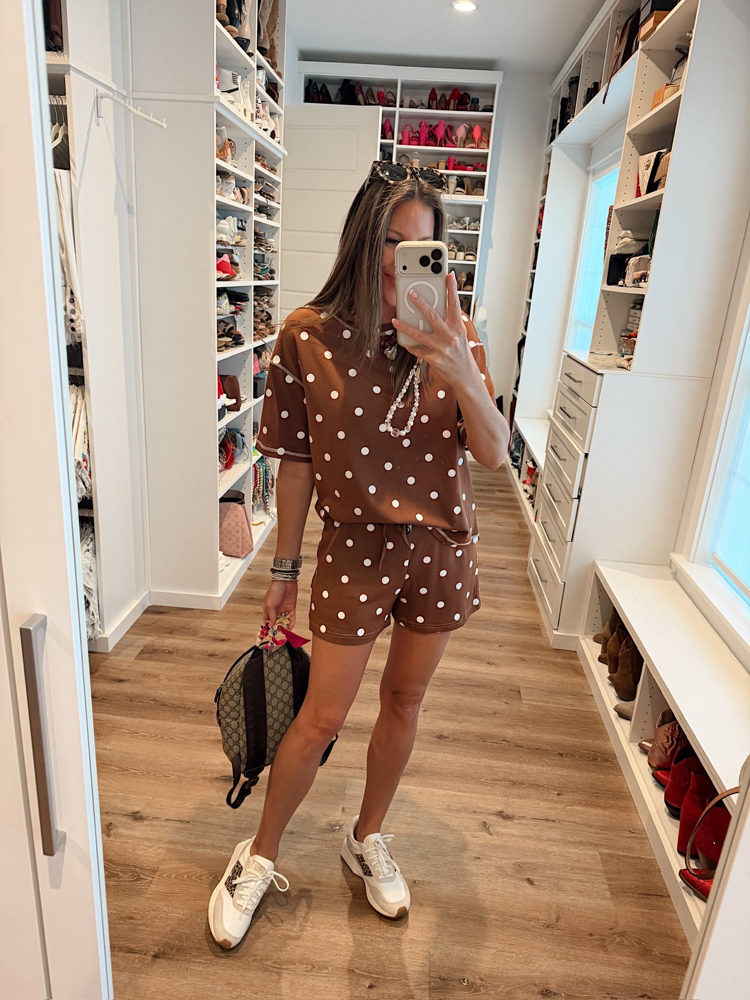 In a small set, sneakers, bag, sunglasses and accessories - fits tts.

#LTKgrwm #LTKootd #LTKSeasonal