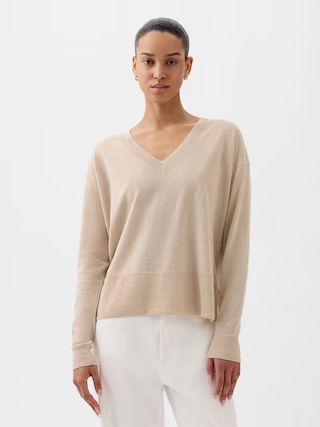 24/7 Split-Hem Linen-Blend Sweater | Gap (US)